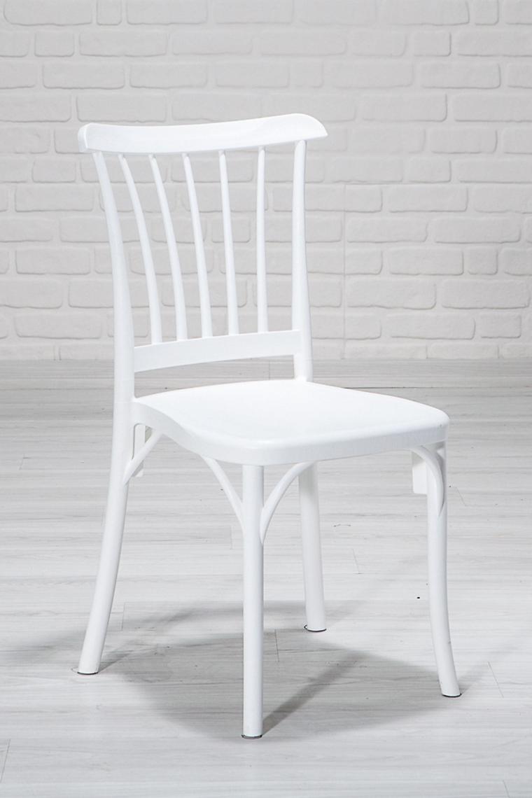 Sandalie Violet Beyaz / Sirius Sabit Masa - 4 Sandalye 1 Masa / Salon - Mutfak Masa Takımı