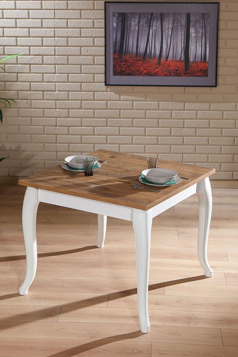 Sandalie Violet Beyaz / Sirius Sabit Masa - 4 Sandalye 1 Masa / Salon - Mutfak Masa Takımı