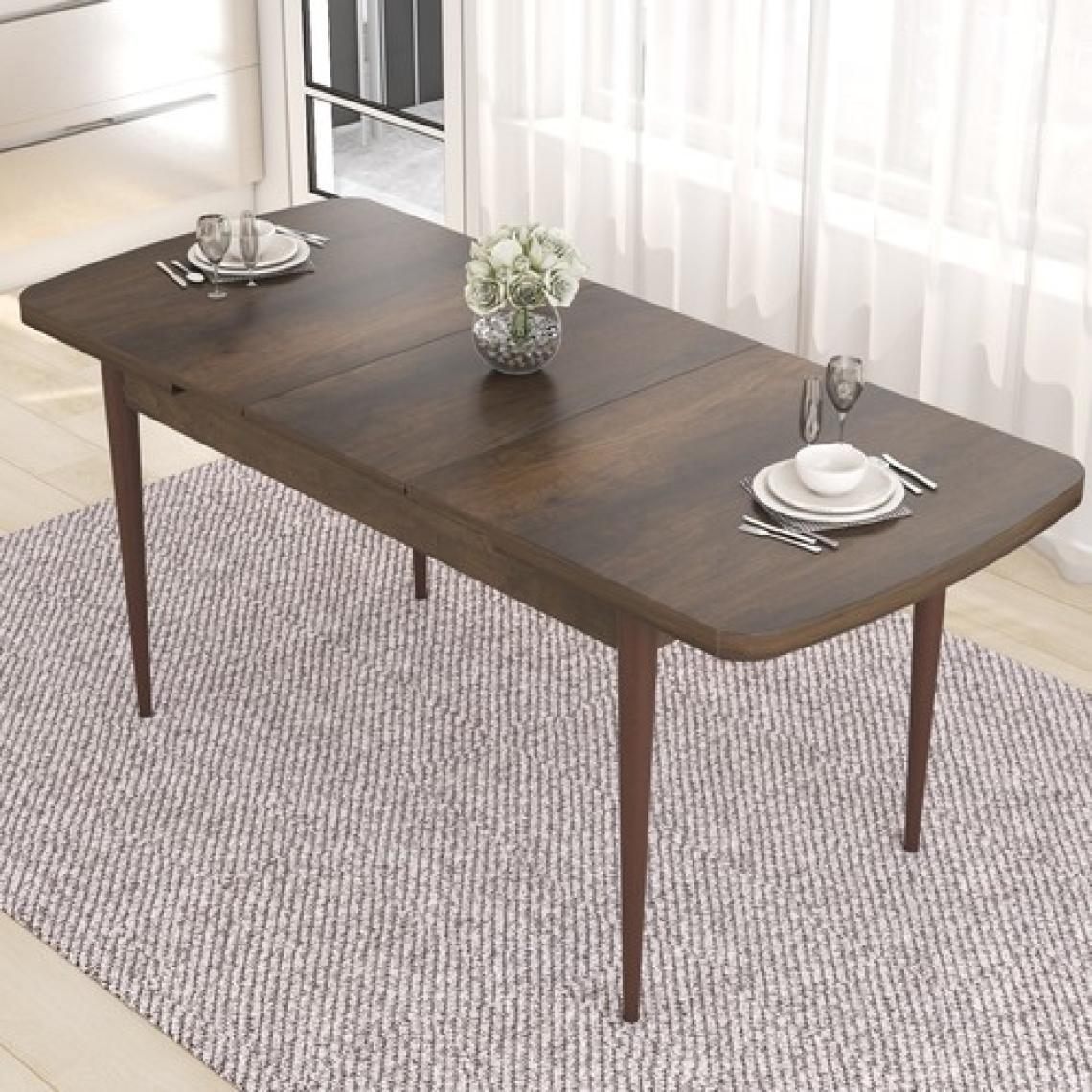 Canisa Concept Are Serisi, 80X132 Açılabilir Mdf Masa, Barok Ahşap Desenli Mutfak Masa Takımı, 6 Sandalye