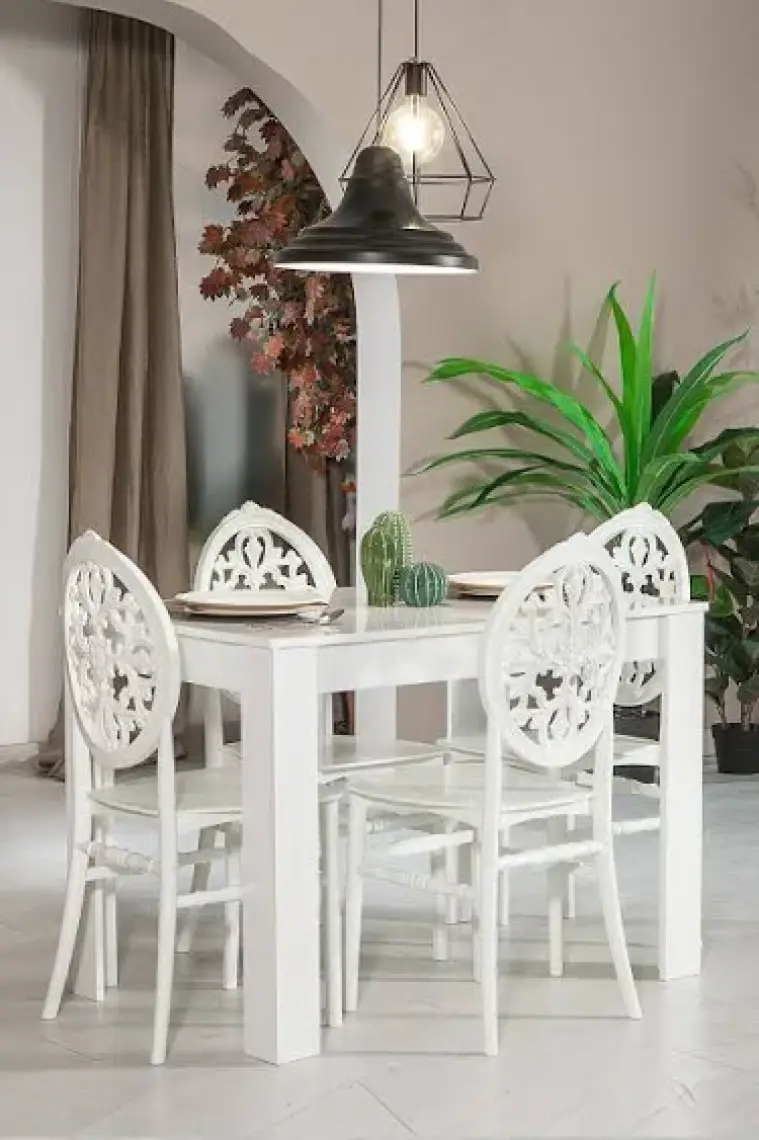 Sandalie Home Arda Masa / Venüs Sandalye Mutfak Masa Takımı- Beyaz