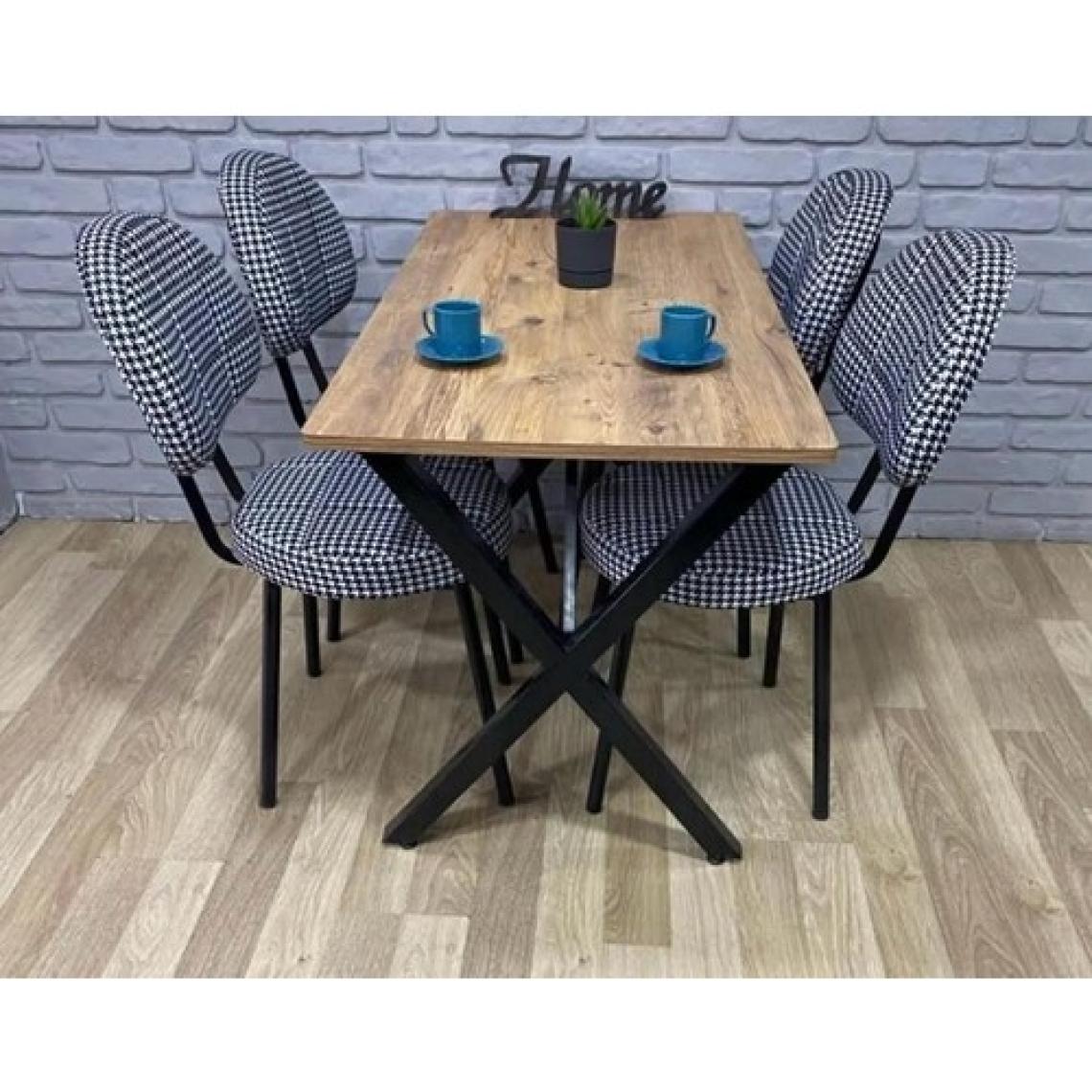 Bambeds Mobilya Masa Takımı, Yemek Masası, Mutfak Masası, Balkon Masası - 60X120 Çam 4 Sandalye