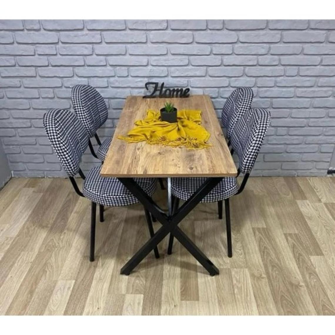 Bambeds Mobilya Masa Takımı, Yemek Masası, Mutfak Masası, Balkon Masası - 60X120 Çam 4 Sandalye
