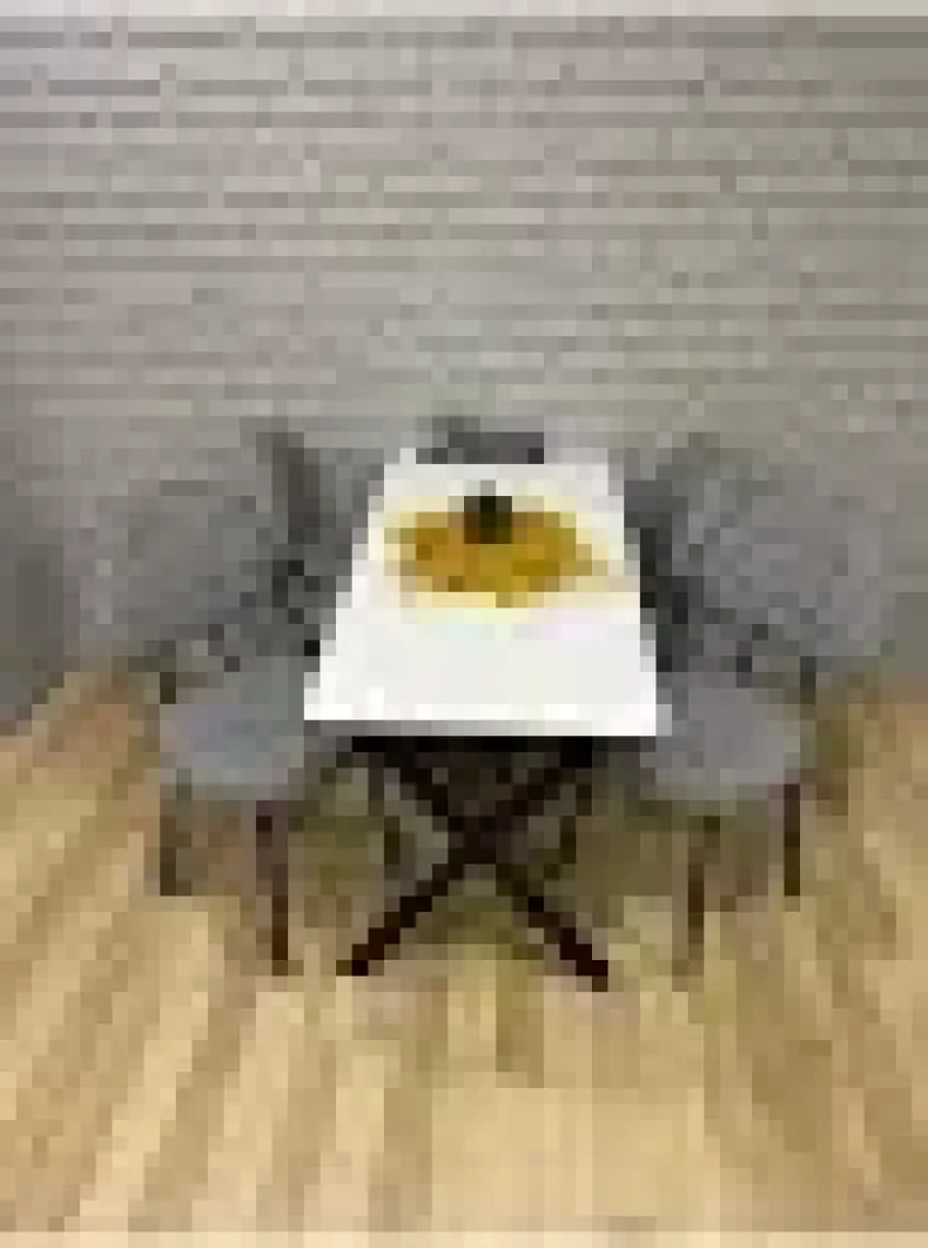 Bambeds Mobilya Masa Takımı, Yemek Masası, Mutfak Masası, Balkon Masası - 70X110 Beyaz 4 Sandalye Kazayağı