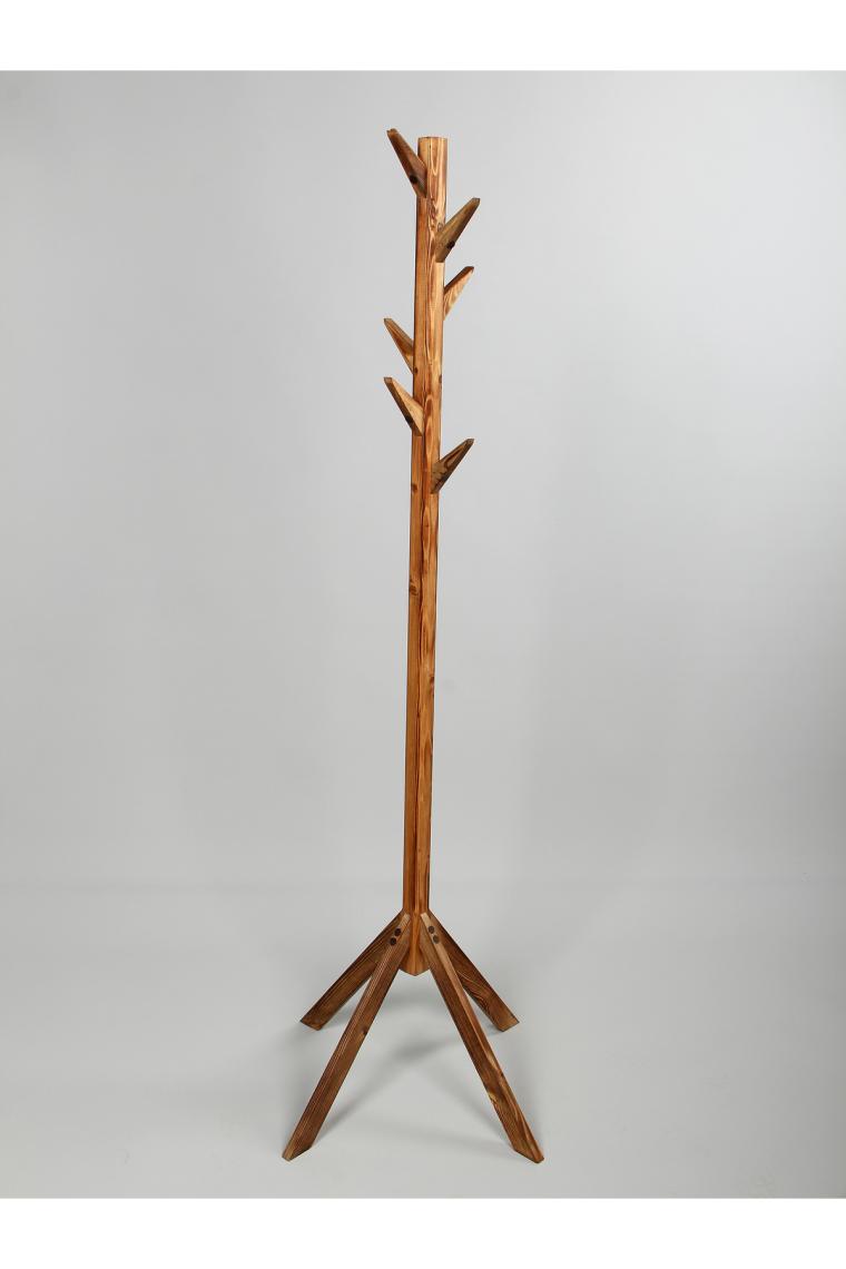 Talasch Ahşap Ayaklı Askılık Portmanto Modern Elbise Askısı Konfeksiyon 175 cm Naturel Ceviz