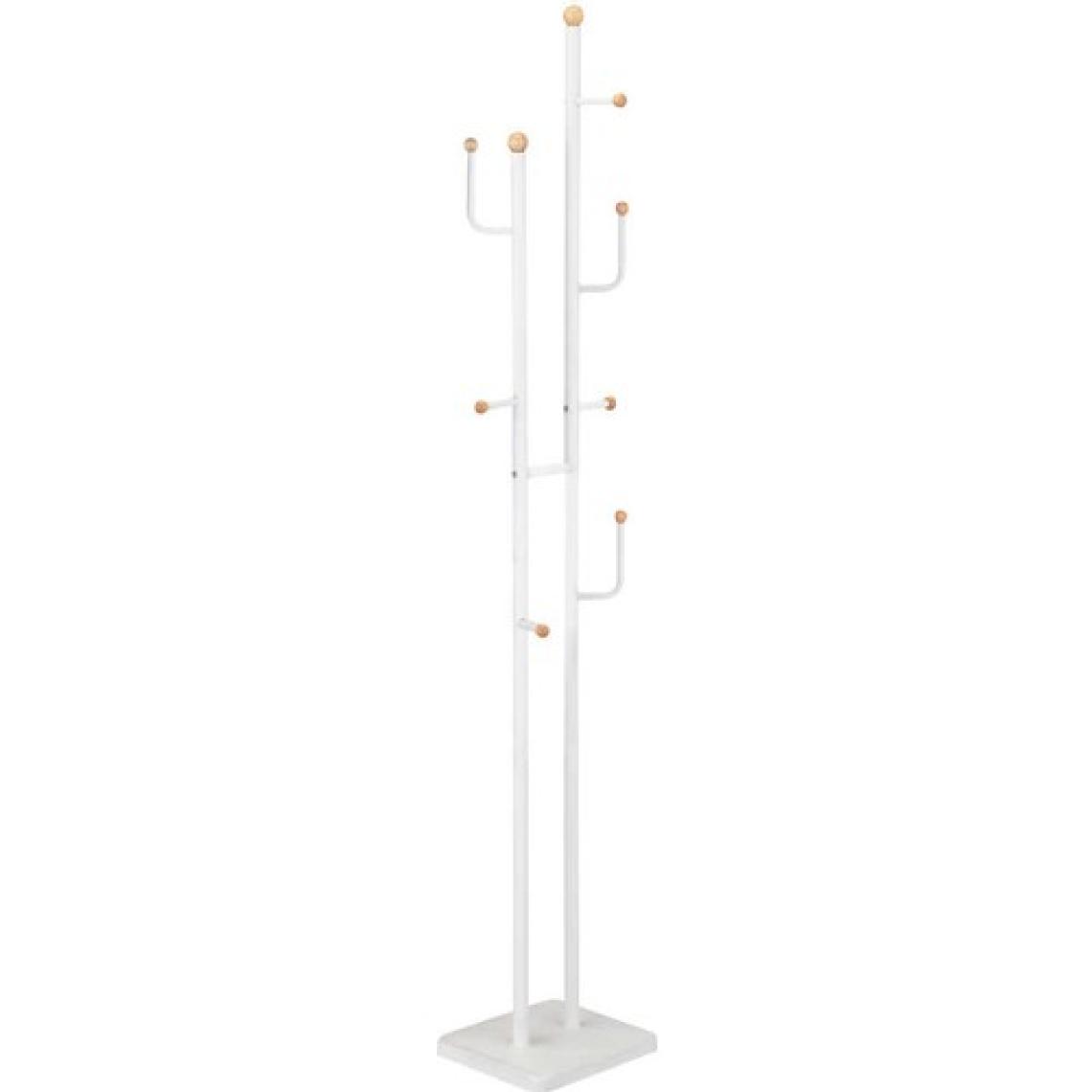 adore mobilya Handy Mate Vitale Metal Ahşap Askılık-Beyaz 35X172X25 cm