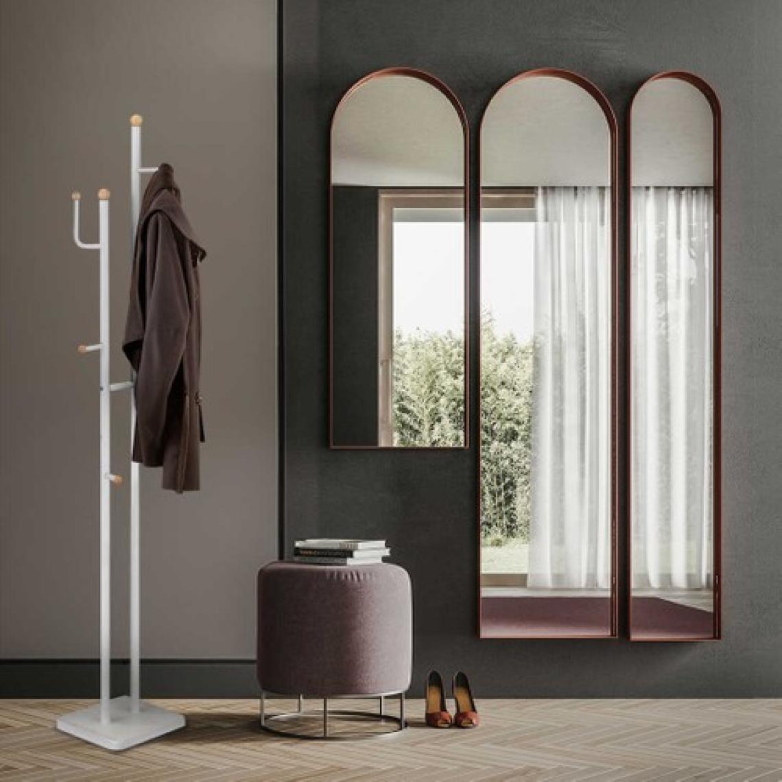 adore mobilya Handy Mate Vitale Metal Ahşap Askılık-Beyaz 35X172X25 cm