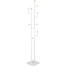 adore mobilya Handy Mate Vitale Metal Ahşap Askılık-Beyaz 35X172X25 cm