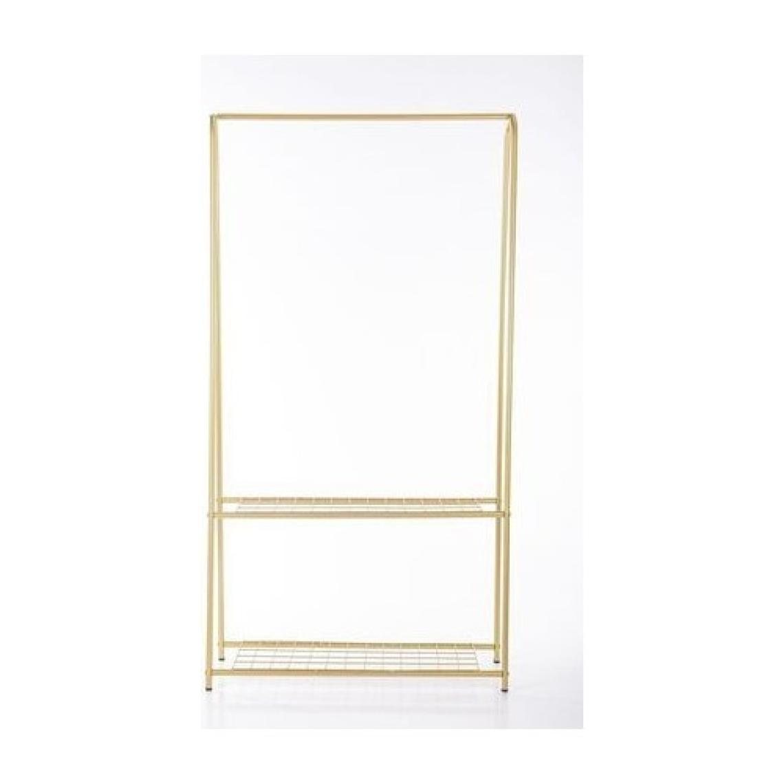 Fec Reklam Gold Raflı Metal Ayaklı Askılık Çift Raflı Gold Ayaklı Elbise Askılığı Konfeksiyon Askılığı