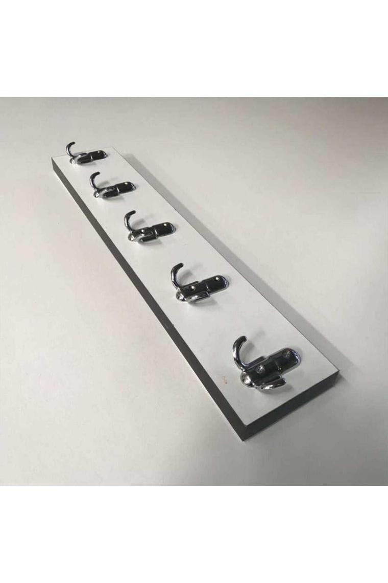 Kardelen Ahşap 10'lu Duvar Askısı 10x50 Cm Beyaz