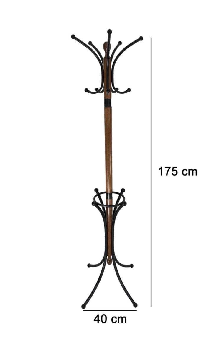 Tolunay Ayaklı Askılık - Bambu Model Portmanto - Ceviz