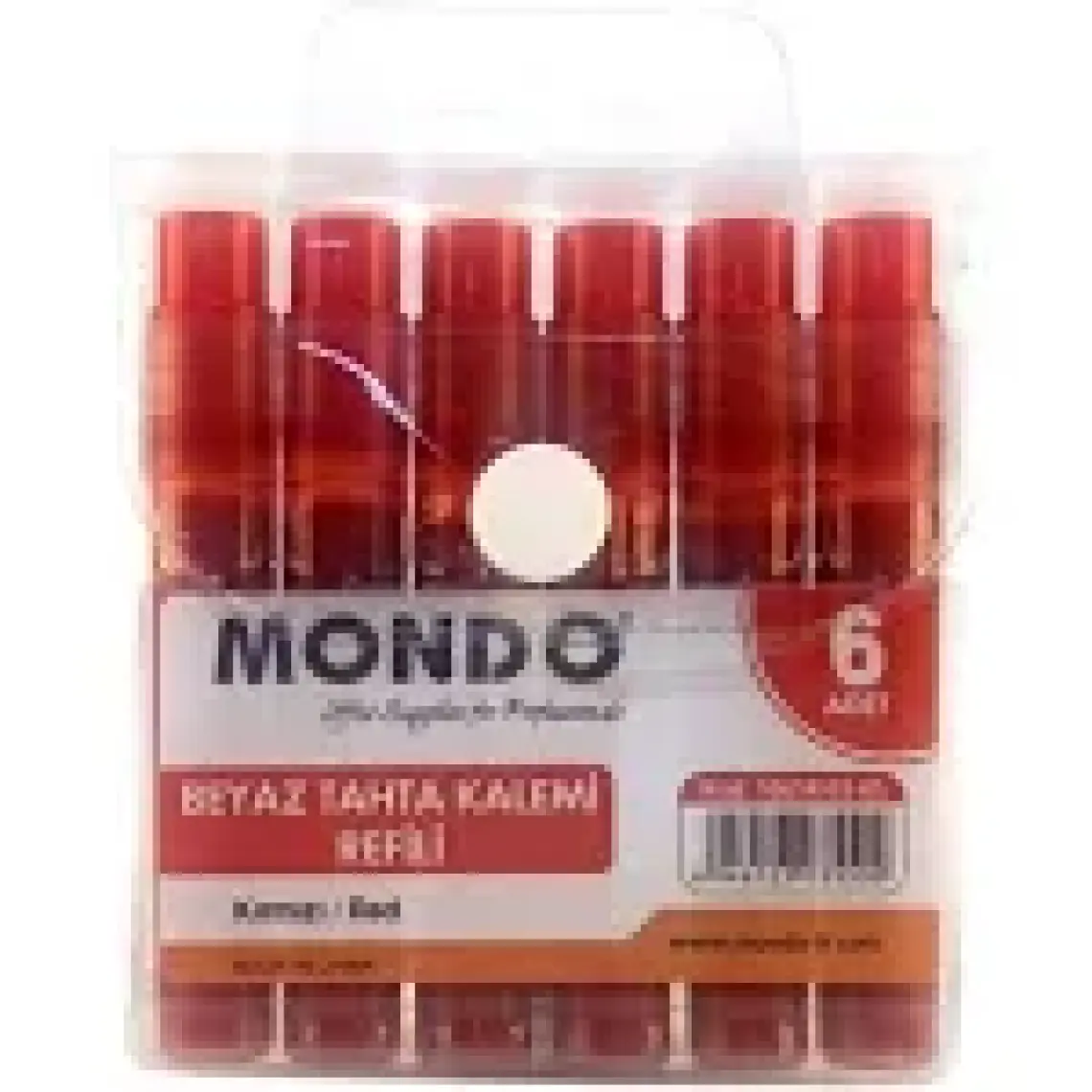 Mondo Beyaz Tahta Kalem Kartuşu Kırmızı 6'lı Set