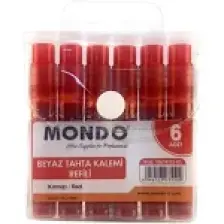 Mondo Beyaz Tahta Kalem Kartuşu Kırmızı 6'lı Set