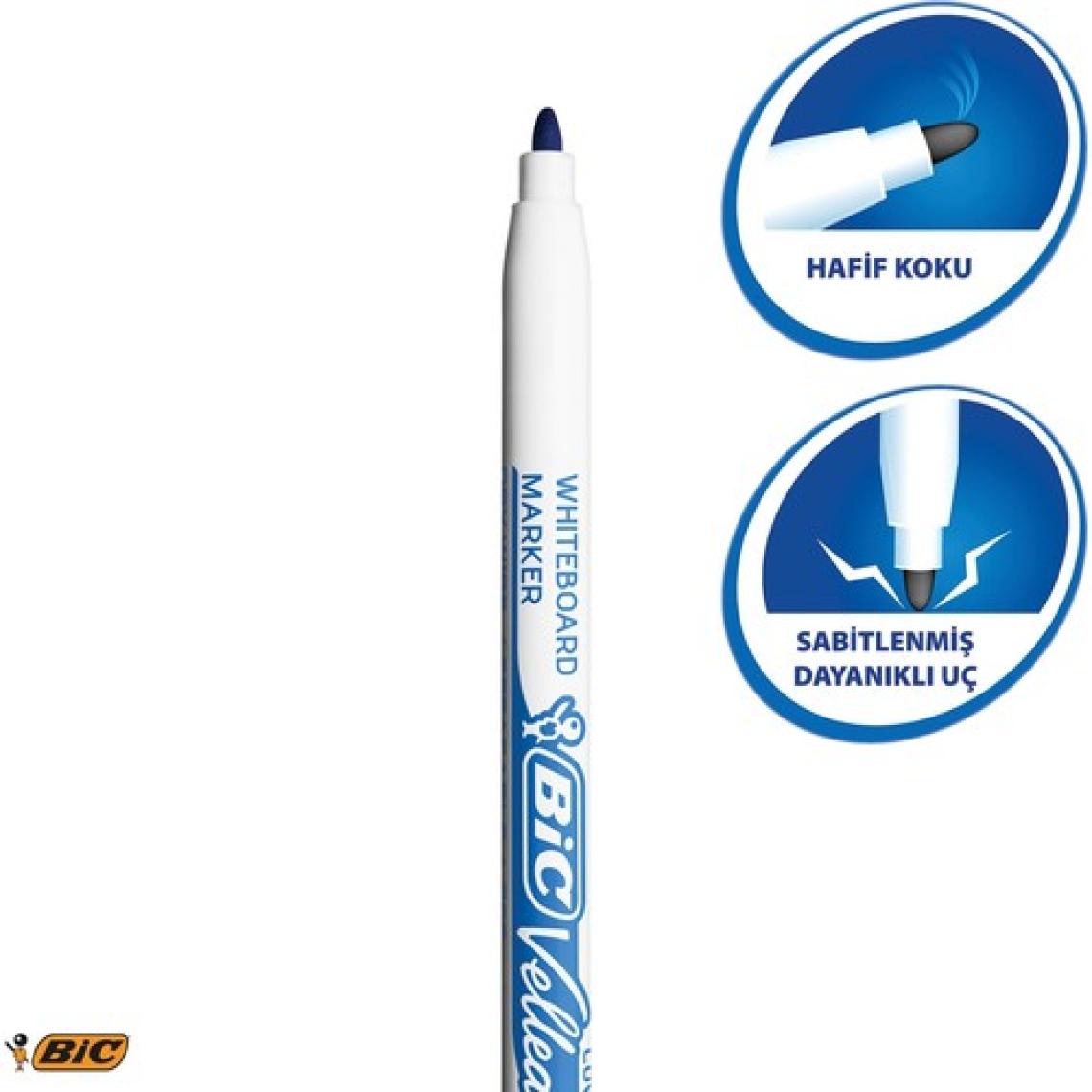 Bic Velleda 1721 Beyaz Tahta Kalemi 4+1'li Poşet