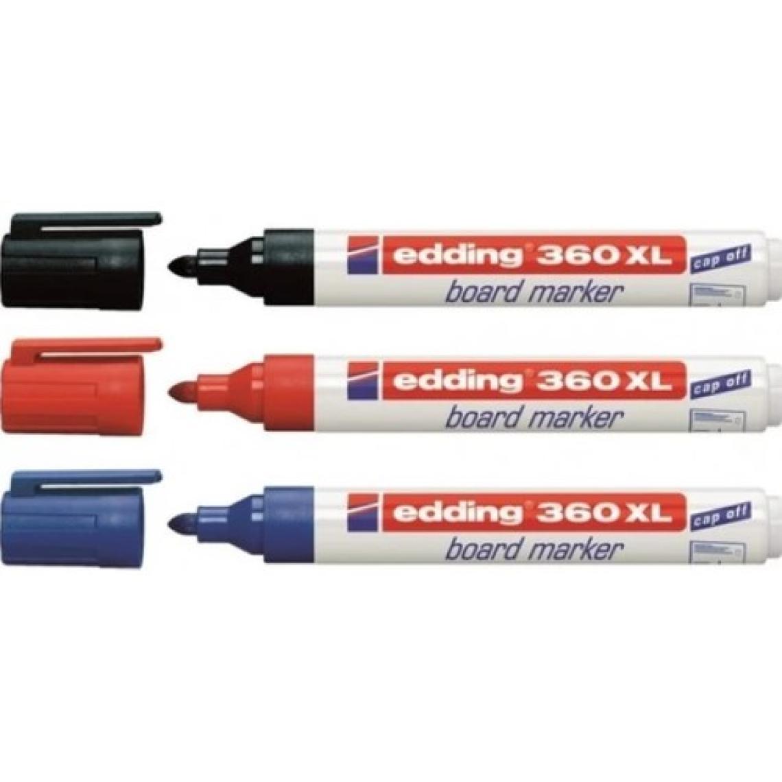 Edding 360 Xl  Doldurulabilir Tahta Kalemi Siyah-Mavi-Kırmızı 3'lü Paket