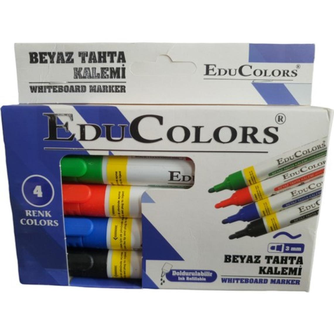 Cmk Edu Colors Doldurulabilir Beyaz Tahta Kalemi 4 Renk Set 4'lü Paket
