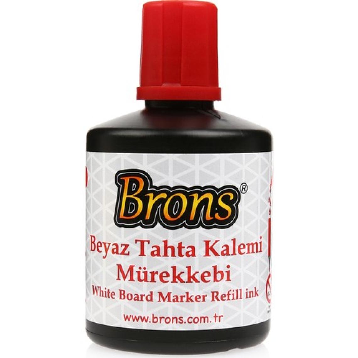 Brons Beyaz Tahta Kalemi Mürekkebi Kırmızı 100 cc. BR-355