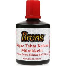 Brons Beyaz Tahta Kalemi Mürekkebi Kırmızı 100 cc. BR-355