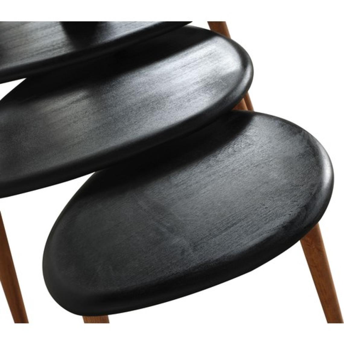 Faw Decor Doğal Ahşap Zigon Sehpa 3'lü Set, Modern Masif Yan Sehpa