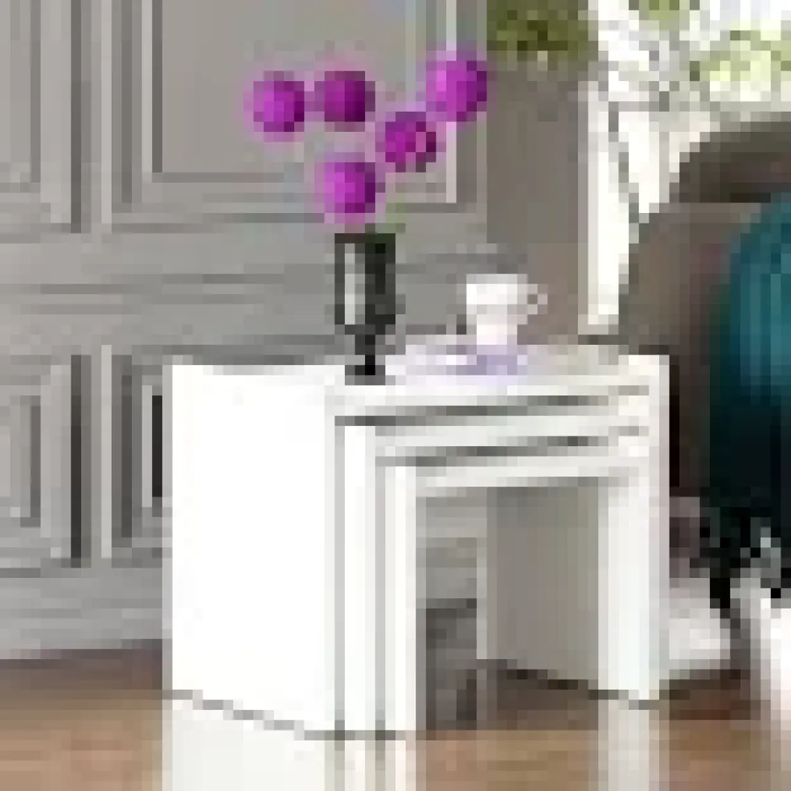 Ceramical ZG4 3'lü Zigon Sehpa - Beyaz
