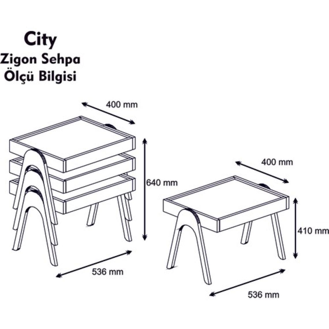 Variant Concept Roma Tepsi Zigon Sehpa Ceviz - Beyaz