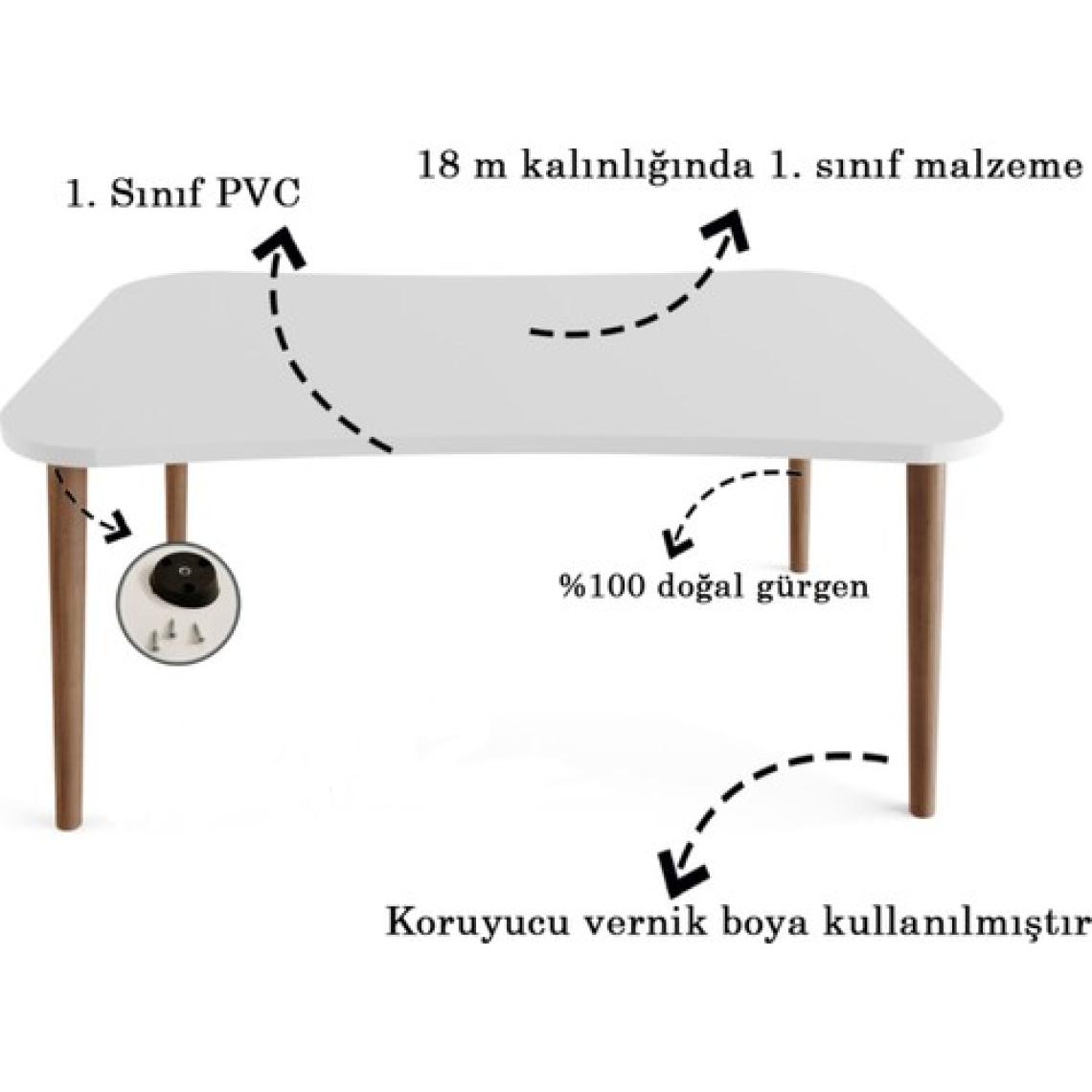 Zuesse Dizayn Esma Zigon Sehpa & Yan Sehpa 3'lü Ahşap Ayaklı Sehpa - Kristal
