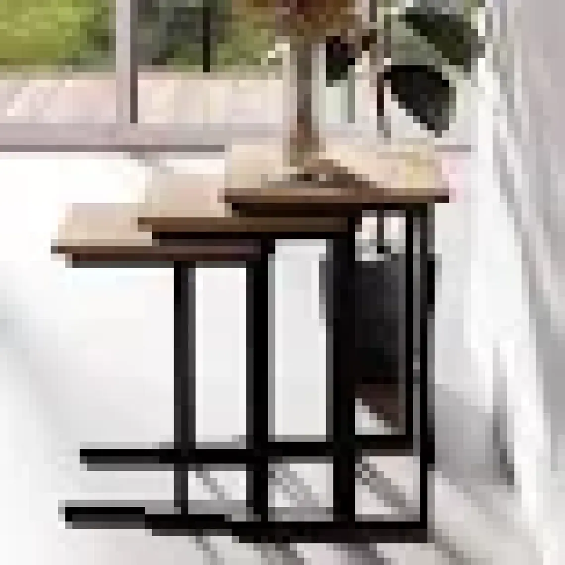 Ceramical ZG2 Metal Ayaklı Zigon Sehpa - Çam