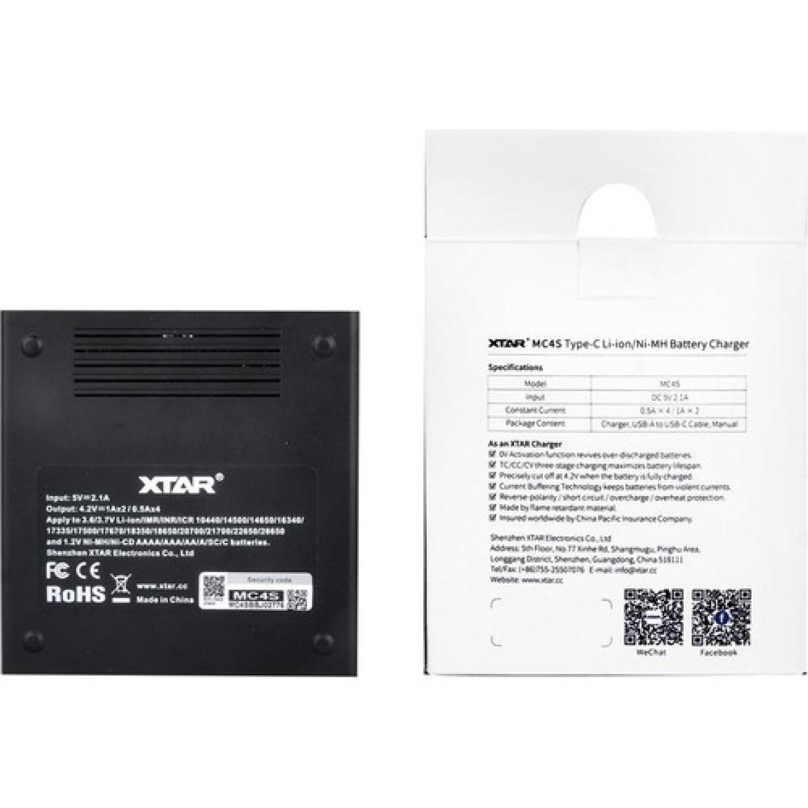 Xtar MC4S - Taşınabilir Li-ion Pil Şarj Cihazı - 4lü