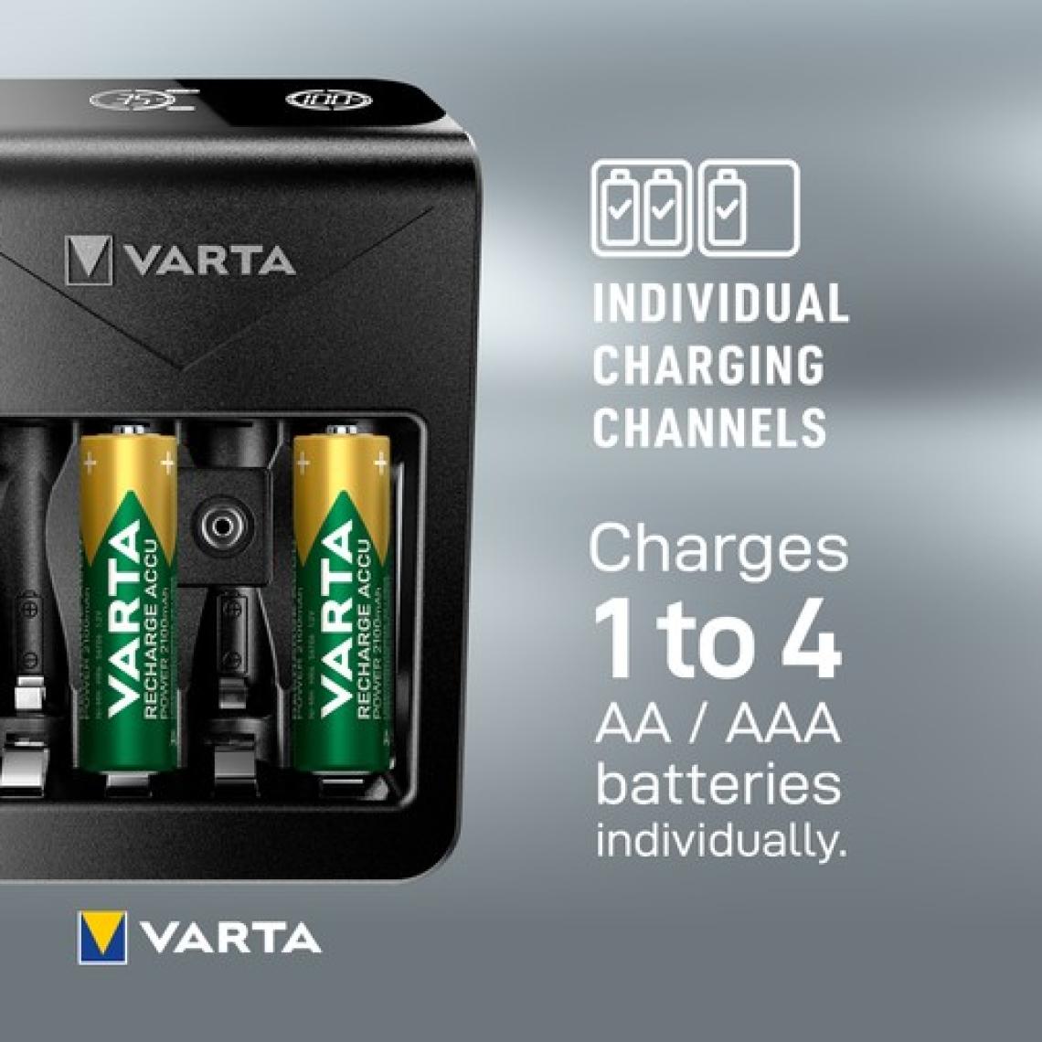 VARTA LCD Plug Şarj Cihazı +4 adet 2100mAh AA Şarj Edilebilir Pil
