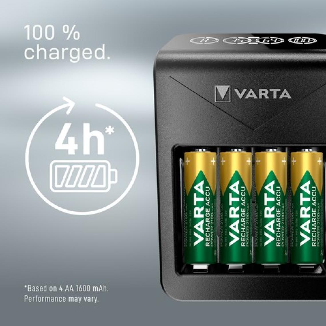 VARTA LCD Plug Şarj Cihazı +4 adet 2100mAh AA Şarj Edilebilir Pil
