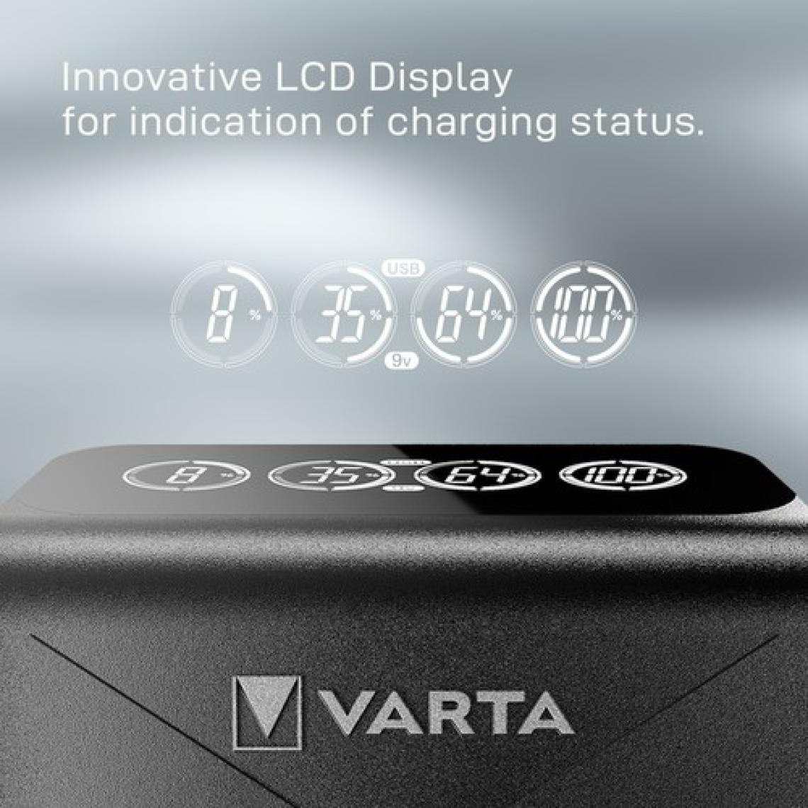 VARTA LCD Plug Şarj Cihazı +4 adet 2100mAh AA Şarj Edilebilir Pil