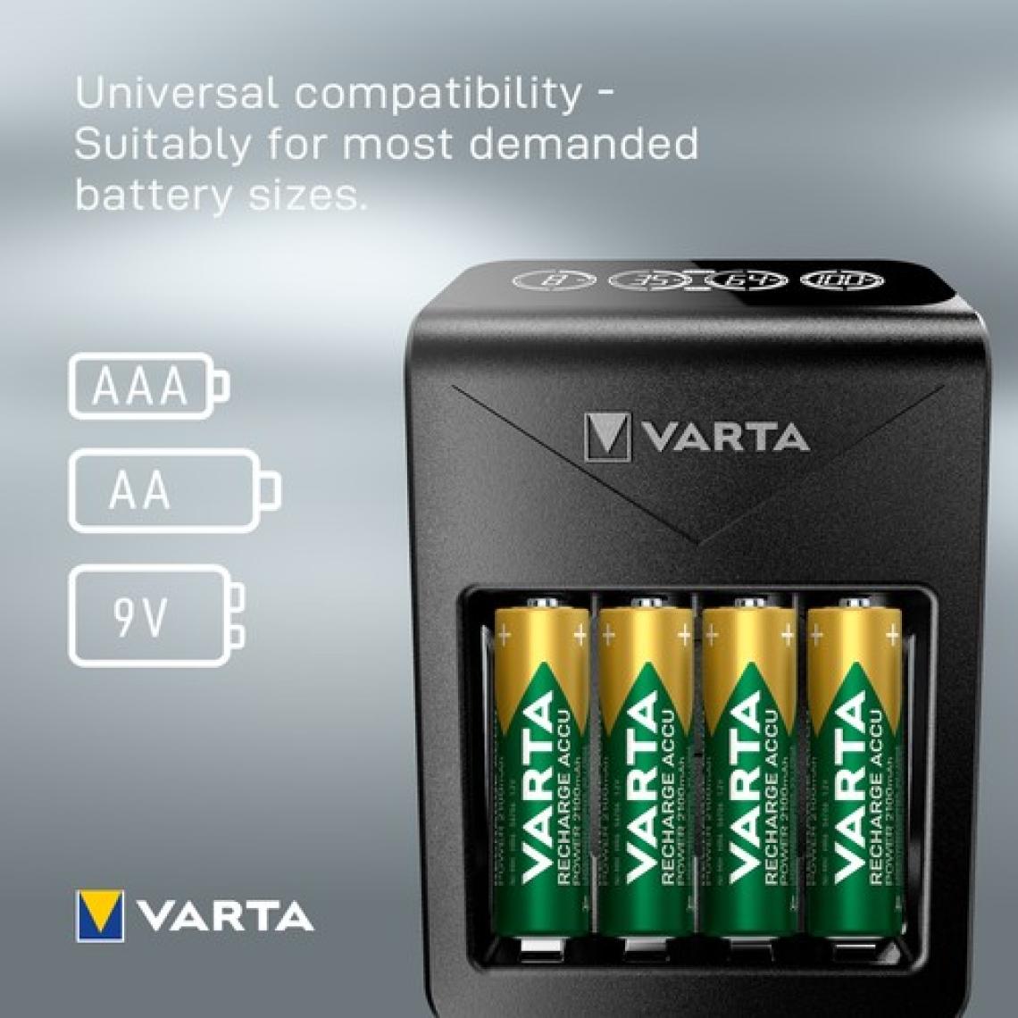 VARTA LCD Plug Şarj Cihazı +4 adet 2100mAh AA Şarj Edilebilir Pil