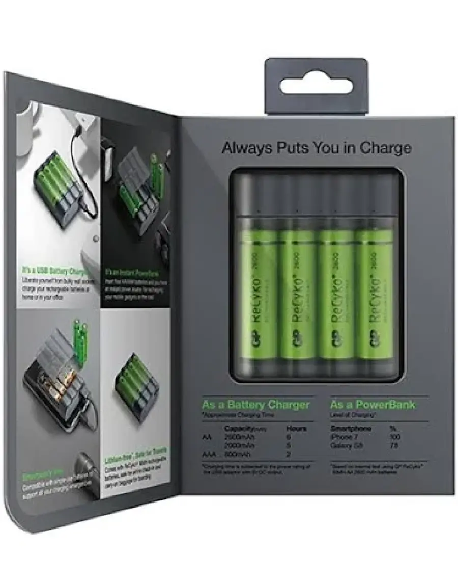 GP X411 AA 2700 mAh Şarjlı Kalem Pil 4 Adet + Şarj Cihazı Gpx411270AAHCEMTB-2EAB4