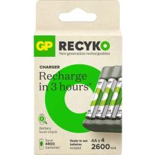 GP E411 Usb Şarj Cihaz + 4 Adet AA 2600 mAh Şarjlı Kalem Pil