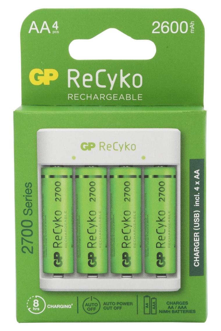 Recyko E411 Usb Aa-aaa Şarj Cihazı + Recyko 2700 Mah Aa Kalem Pil 4'lü