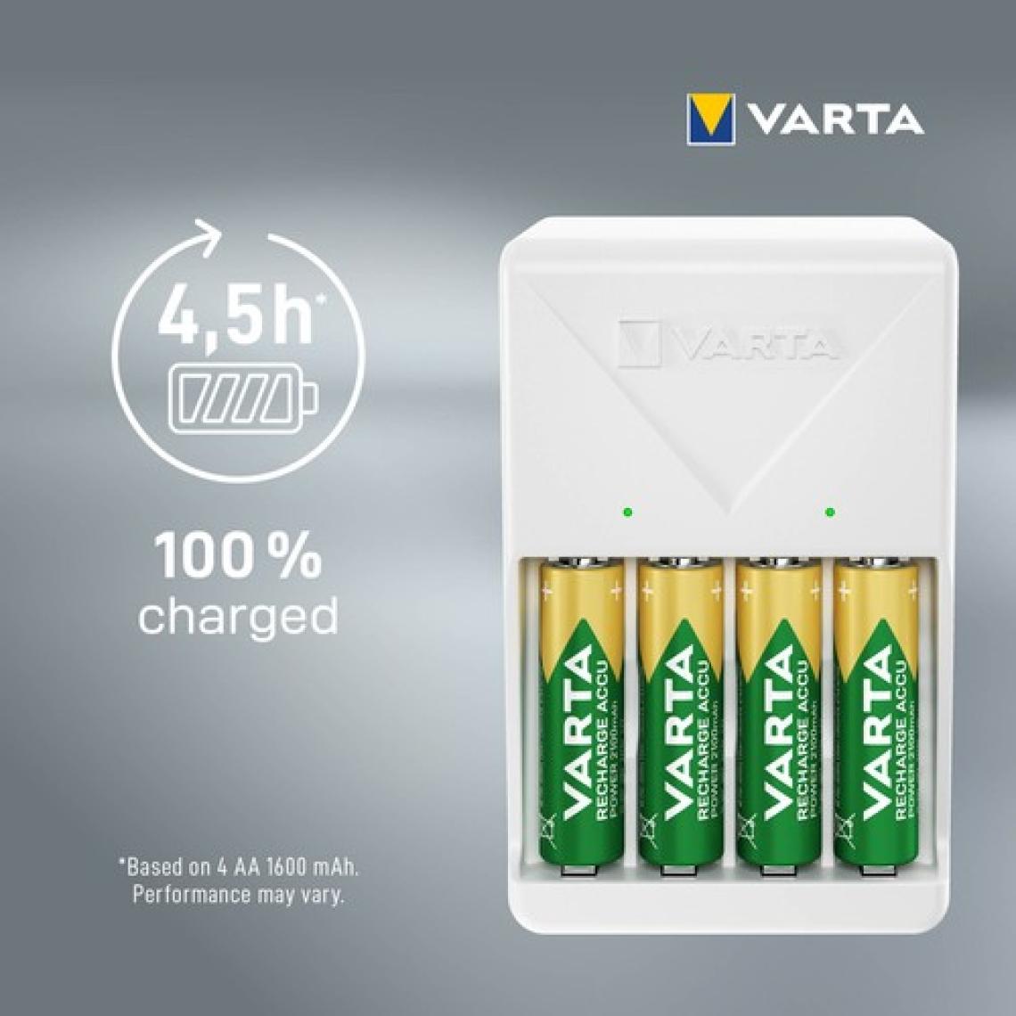 VARTA Plug Şarj Cihazı +4 adet 2100mAh AA Şarj Edilebilir Pil