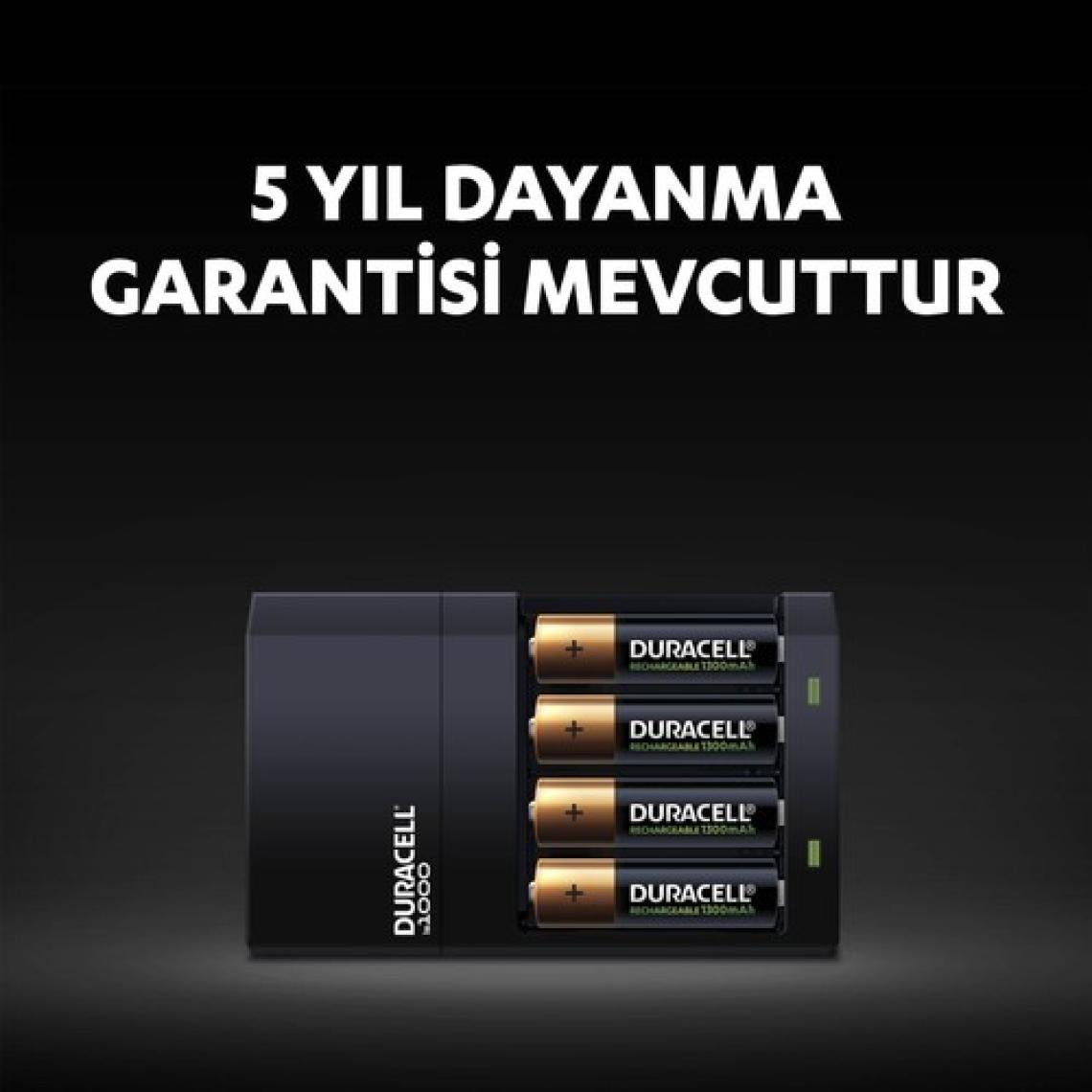 Duracell Cef14 4 Saat Pil Şarj Cihazı, 1 adet + 2'şer adet Şarj Edilebilir AA ve AAA Pil