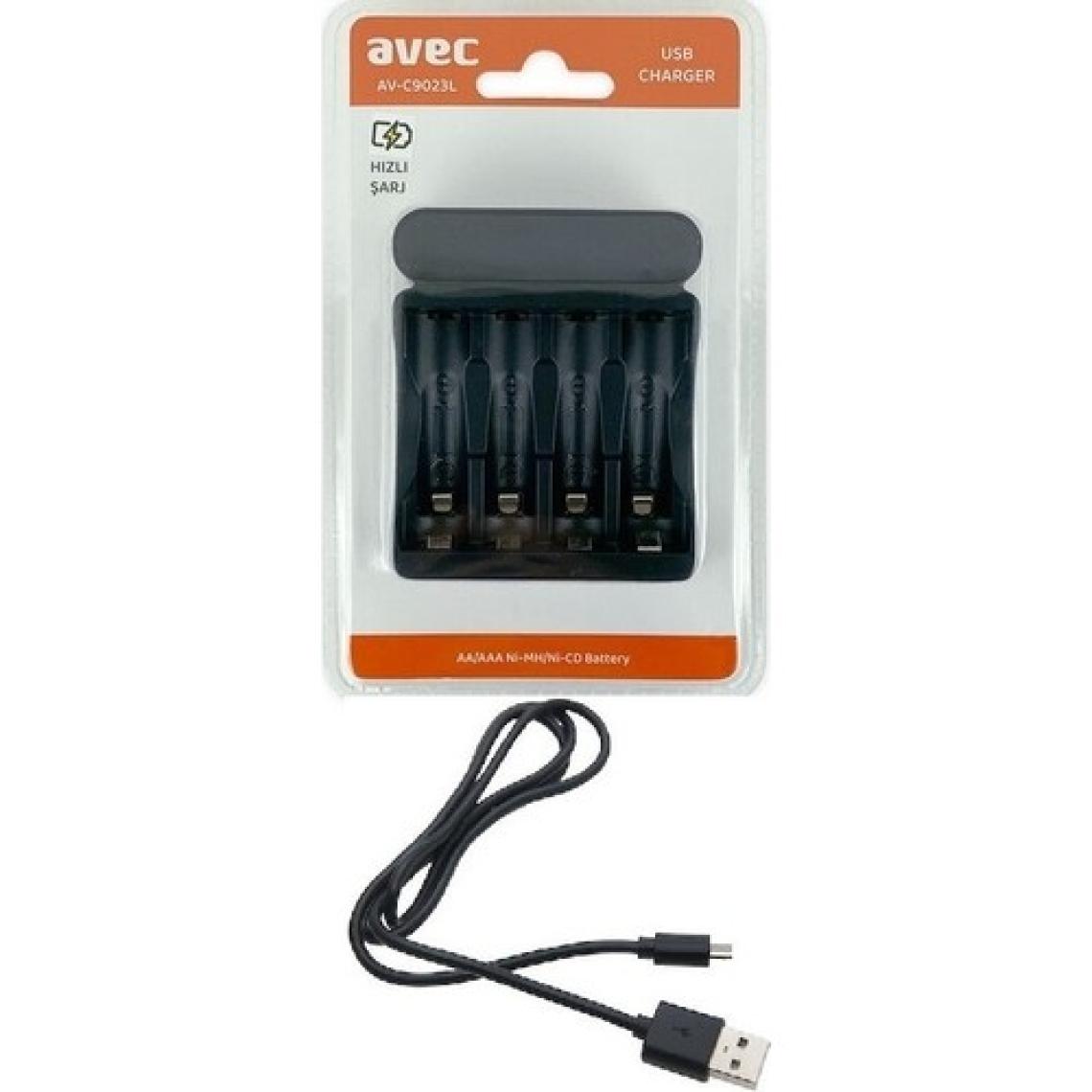Avec AV-C9023L AA-AAA Usb Şarj Cihazı Hızlı-Otomatik LCD Gösterge Otomatik