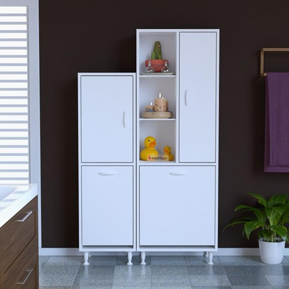 MODİLAYN Forbest İnci 95 x 165 cm Çamaşır Hazneli Çok Amaçlı Banyo & Mutfak Dolabı