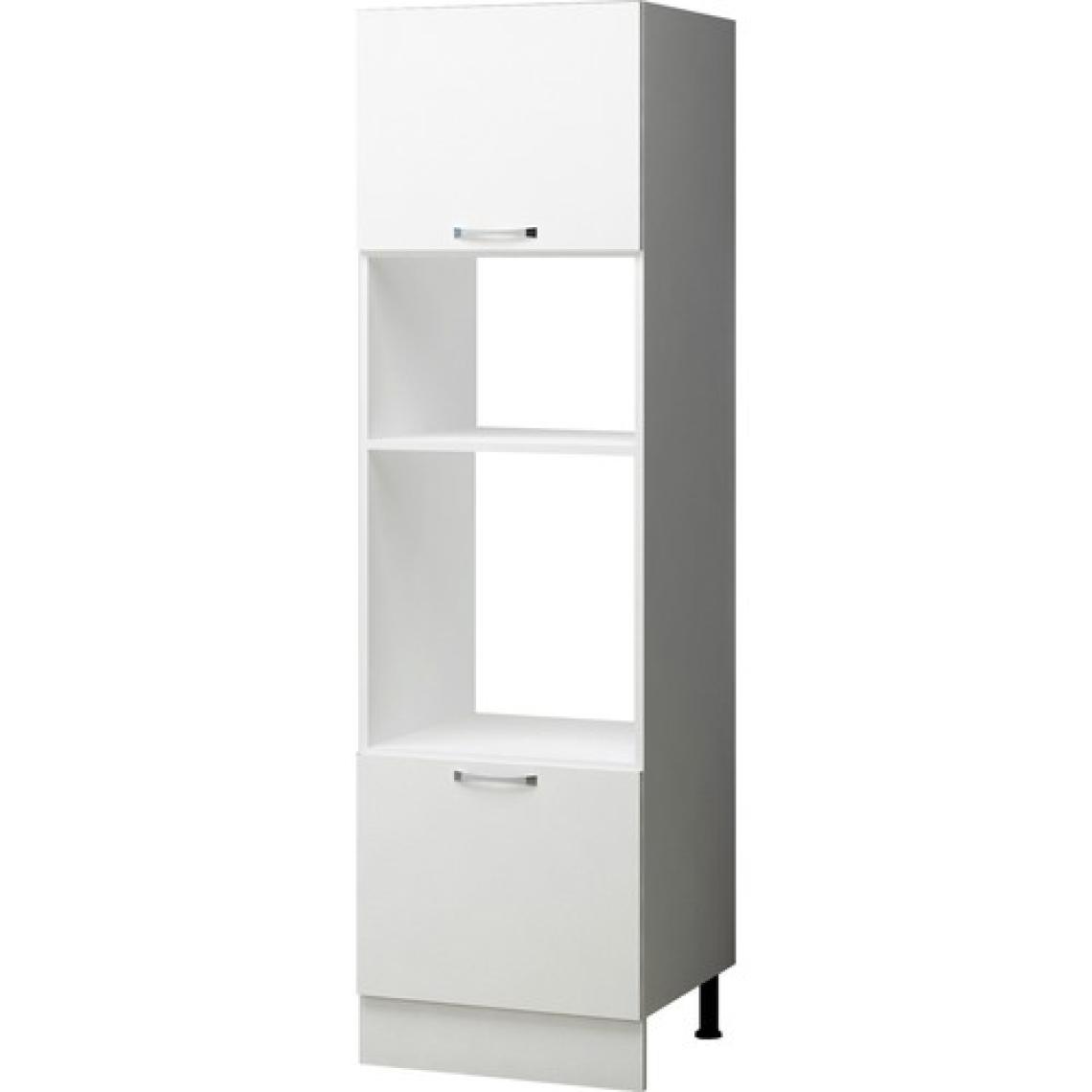 Fly Mobilya 60 cm Beyaz Melamin Ankastre Fırın Mikrodalga Boy Dolabı