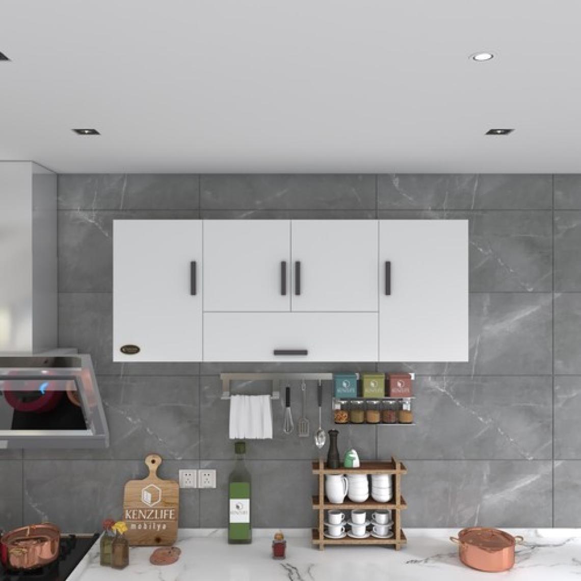 Kenzlife hazır mutfak acus22 byz 060*150*22 mutfak banyo dolabı kapaklı raflı