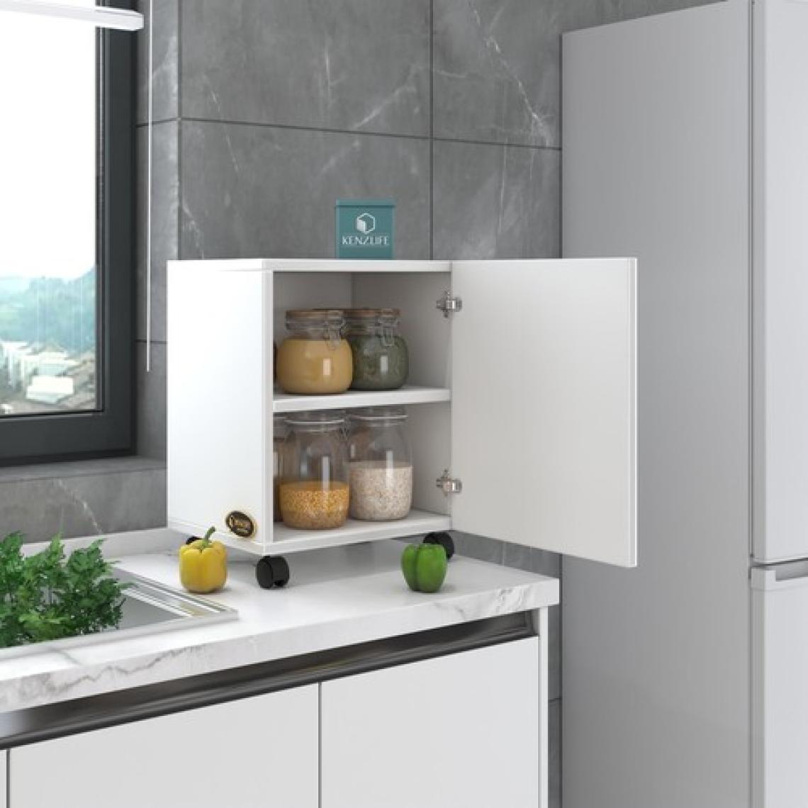 Kenzlife mutfak dolabı mine 048*030*032 byz kapaklı tekerlekli banyo evrak ofis kitaplık ayakkabılık kiler