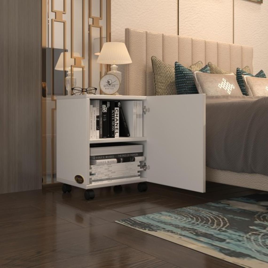 Kenzlife mutfak dolabı mine 048*030*032 byz kapaklı tekerlekli banyo evrak ofis kitaplık ayakkabılık kiler