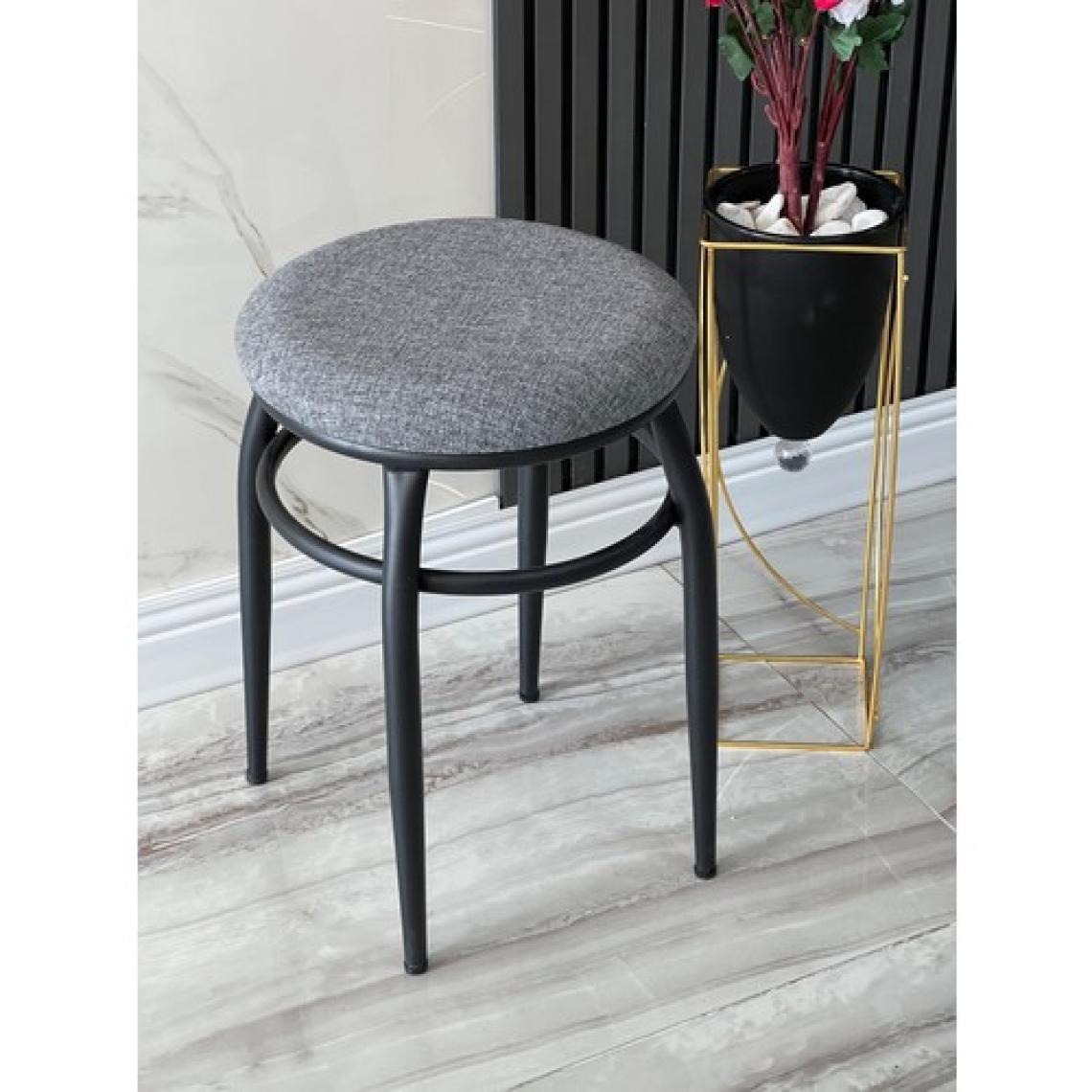 Ars 4 Adet Demir Ayaklı Tabure,gri Tabure, Mutfak Balkon Taburesi, Kumaş Tabure, Tabure