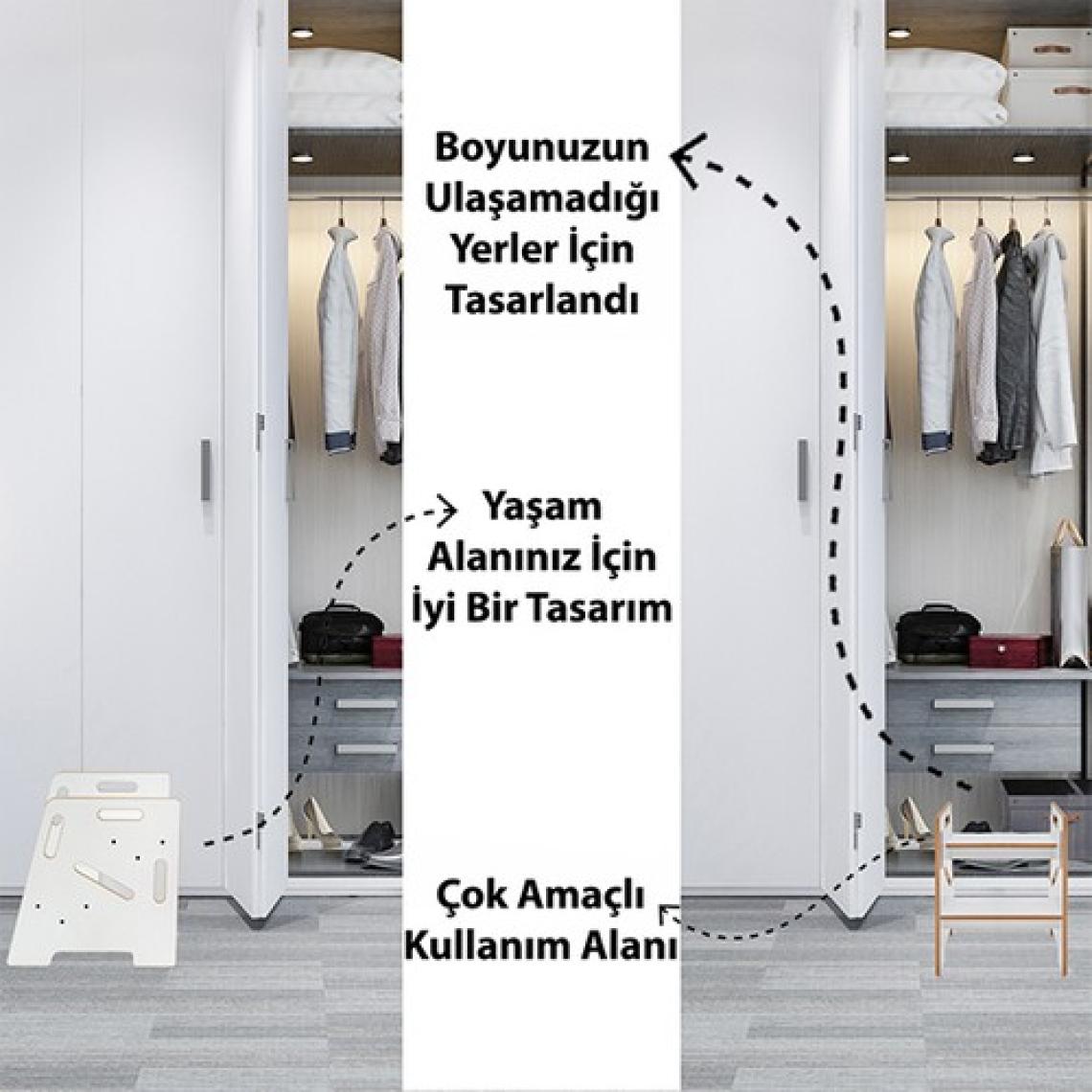 Minera Çocuk  Yetişkin Montessori Ahşap Basamak Yükseltici Tabure