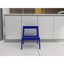 FASTWOOD Basamaklı Ahşap Tabure Mavi Renk
