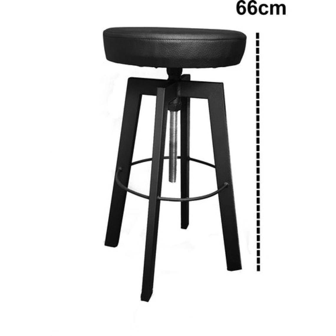 Presto Bar Sandalyesi Bar Taburesi Siyah Deri Oturak
