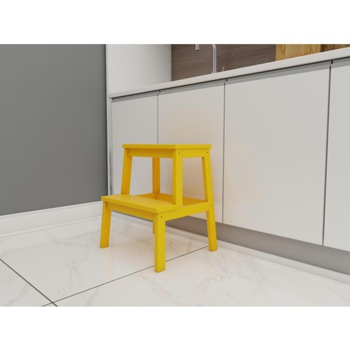 FASTWOOD Basamaklı Ahşap Tabure Sarı Renk