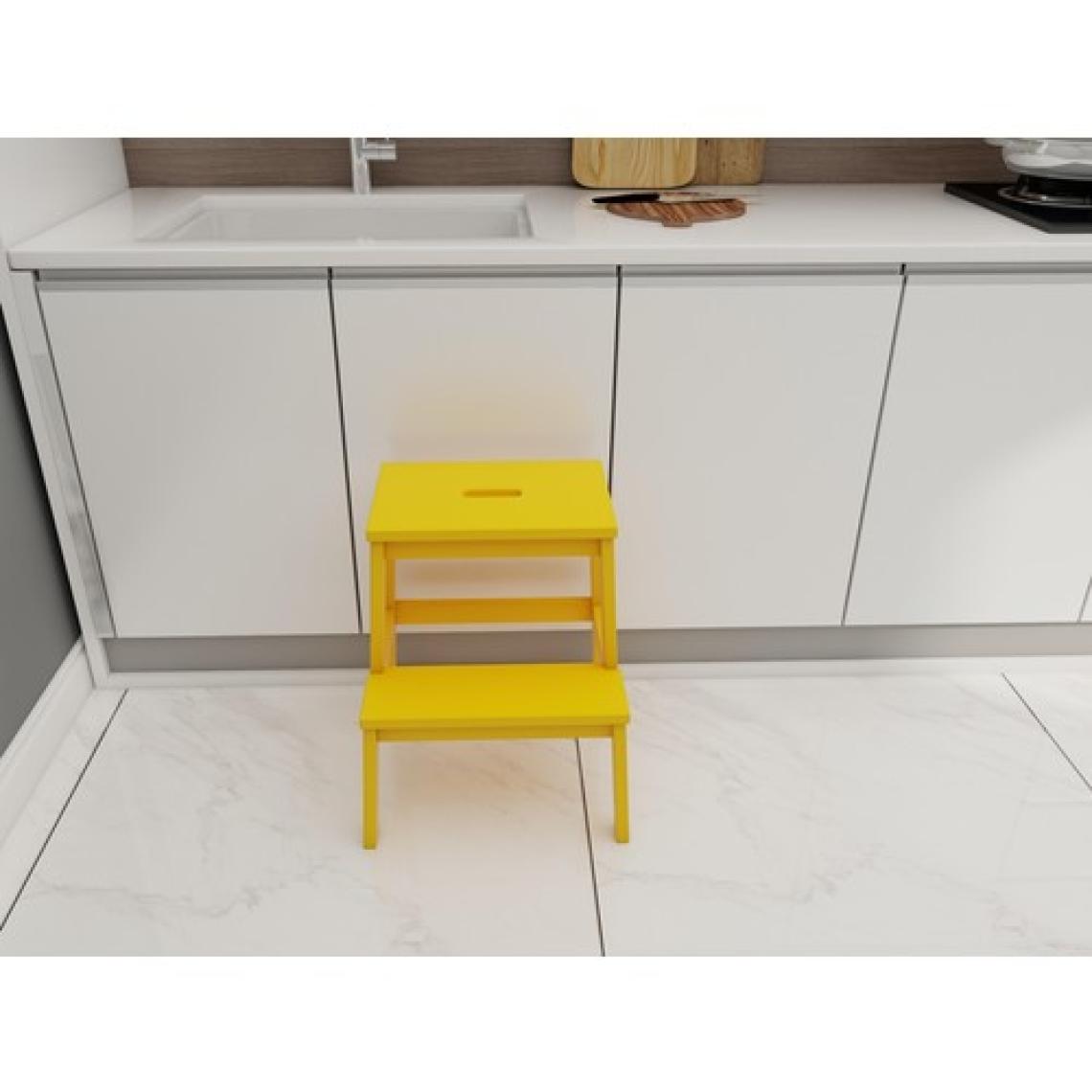 FASTWOOD Basamaklı Ahşap Tabure Sarı Renk