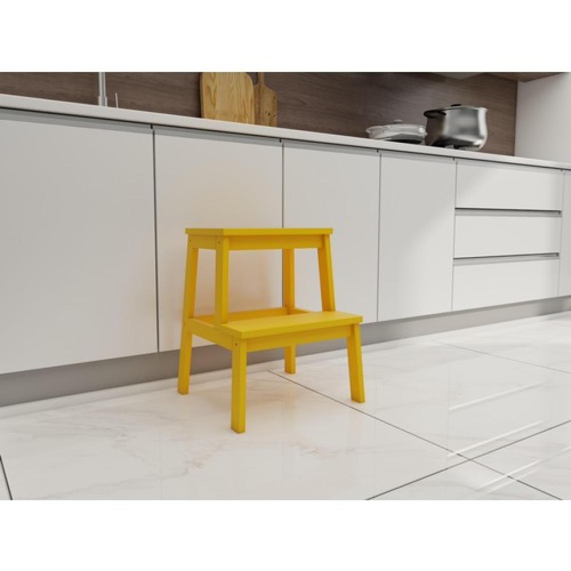 FASTWOOD Basamaklı Ahşap Tabure Sarı Renk