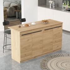 Yurudesign Orren Ada Mutfak Yemek Masası 4 Kapaklı 160CM Sepet Or1-S